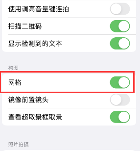 丰都苹果手机维修网点分享iPhone如何开启九宫格构图功能 