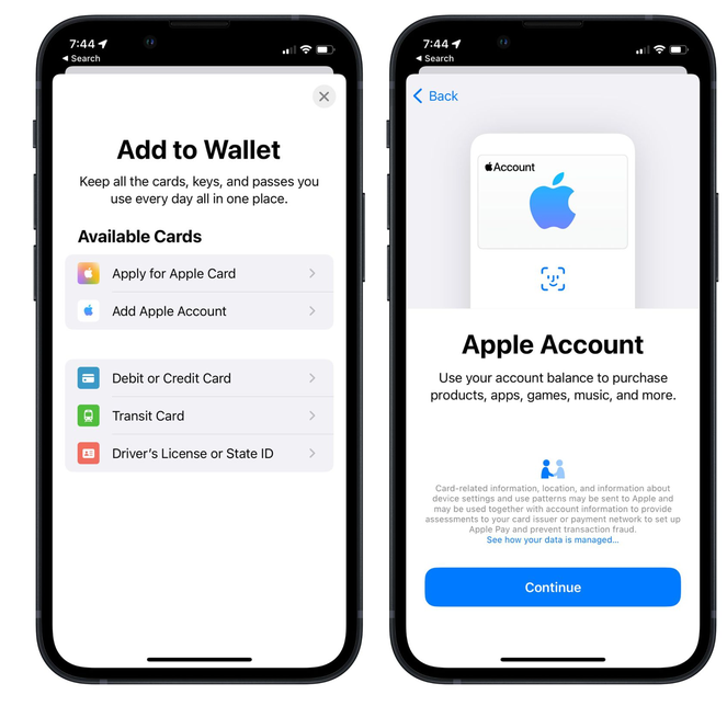 丰都苹果手机维修分享iOS 15.5钱包App如何添加 Apple 账户 